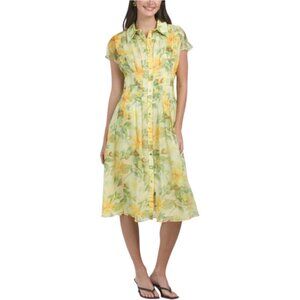 MIKAEL AGHAL Floral Print Midi Dress